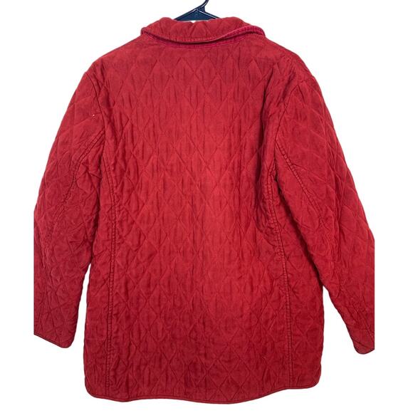 Talbots Red Quilted Coat, Size L - Picture 5 of 5